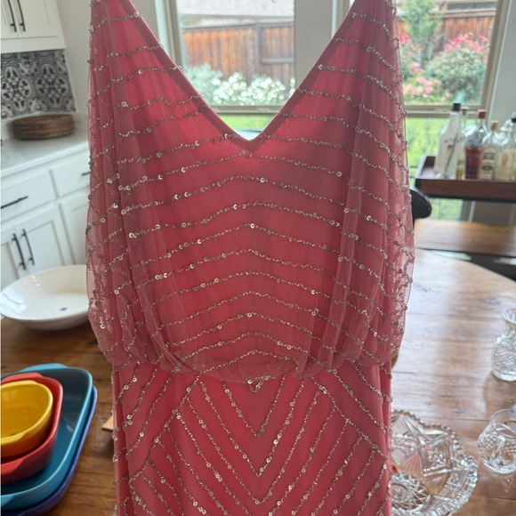 Adrianna Papell Formal Pink Beaded Dress - Picture 6 of 9